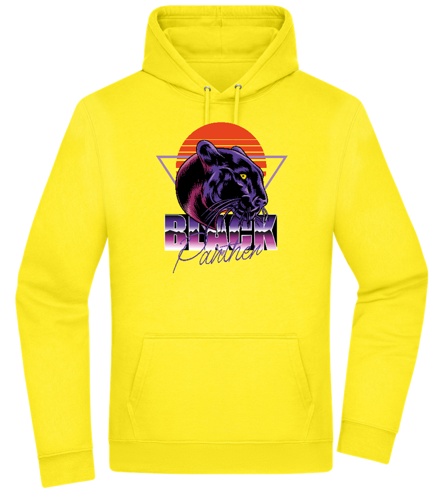 Retro Panther 4 Design - Premium Essential Unisex Hoodie_YELLOW_front