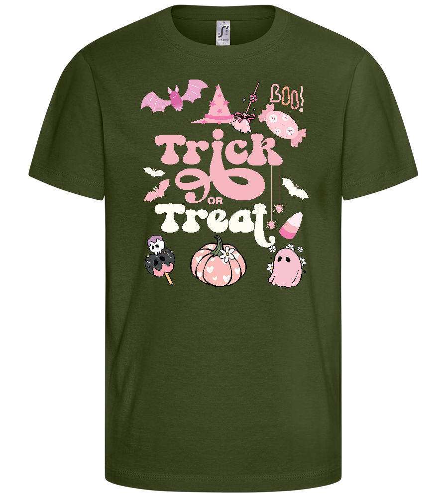 Pink Trick or Treat Design - Basic kids t-shirt_ARMY_front