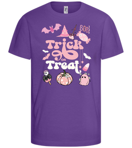 Pink Trick or Treat Design - Basic kids t-shirt