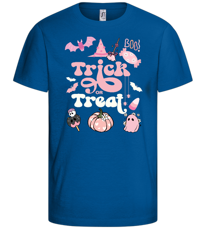 Pink Trick or Treat Design - Basic kids t-shirt_ROYAL_front