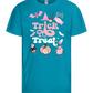 Pink Trick or Treat Design - Basic kids t-shirt_TURQUOISE_front