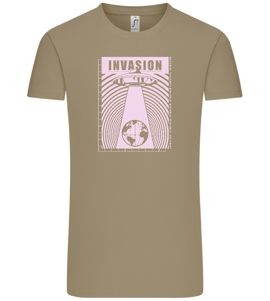 Invasion Ufo Design - Comfort Unisex T-Shirt_KHAKI_front