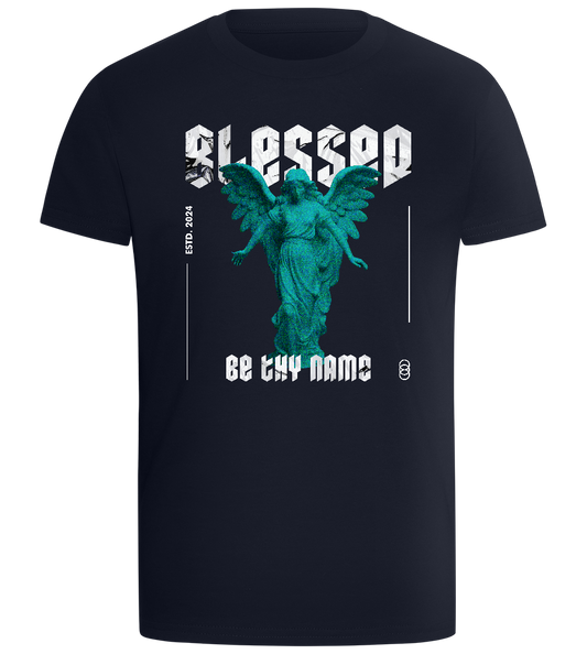 Blessed By An Angel Design - Comfort boys fitted t-shirt_FRENCH NAVY_front