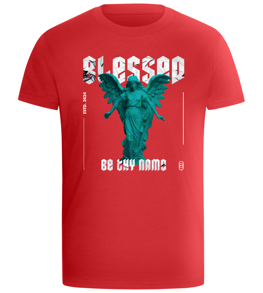 Blessed By An Angel Design - Comfort boys fitted t-shirt_RED_front