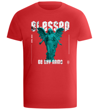 Blessed By An Angel Design - Comfort boys fitted t-shirt_RED_front