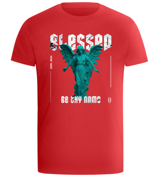 Blessed By An Angel Design - Comfort boys fitted t-shirt_RED_front