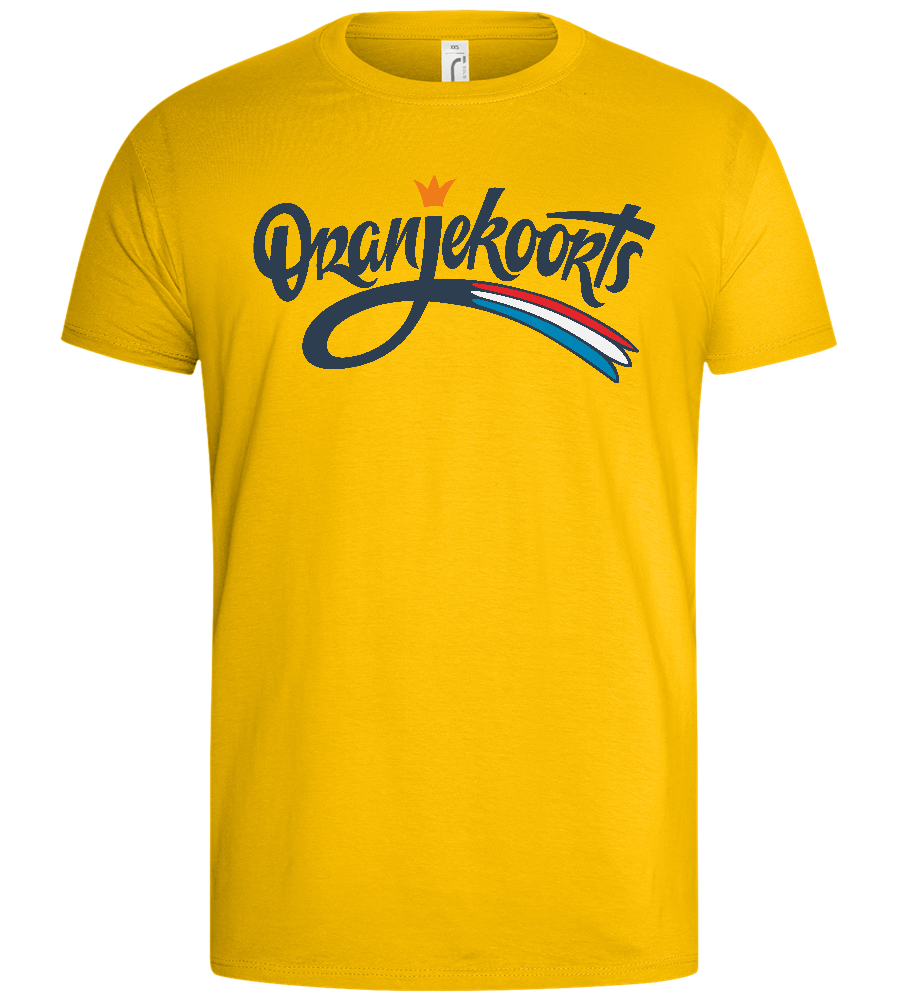 Oranjekoorts Kroontje Design - Basic men's t-shirt_YELLOW_front