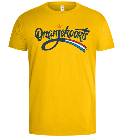 Oranjekoorts Kroontje Design - Basic men's t-shirt_YELLOW_front