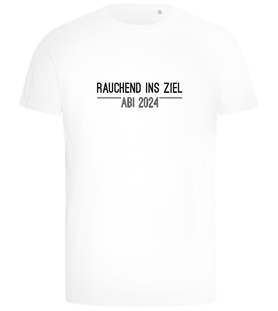 Rauchend Ins Ziel Design - Comfort men's t-shirt_WHITE_front