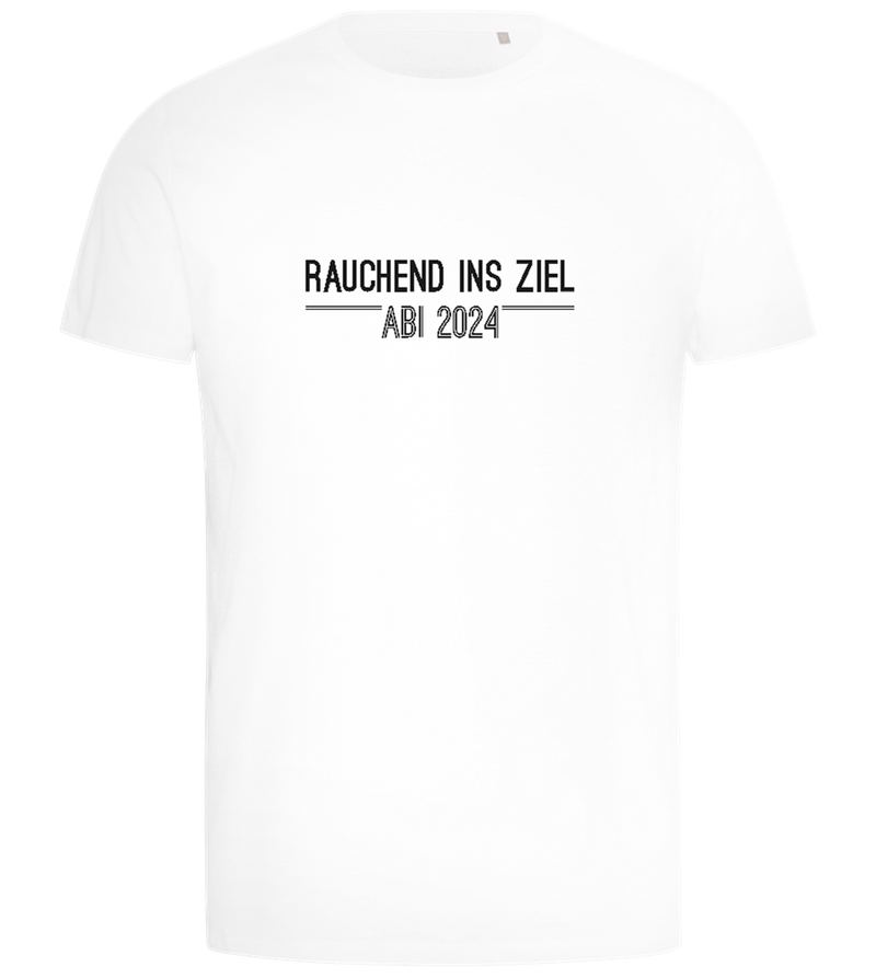 Rauchend Ins Ziel Design - Comfort men's t-shirt_WHITE_front