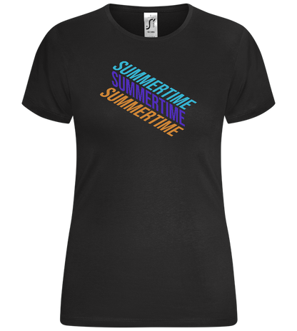 Summertime Design - Comfort women's t-shirt_DEEP BLACK_front