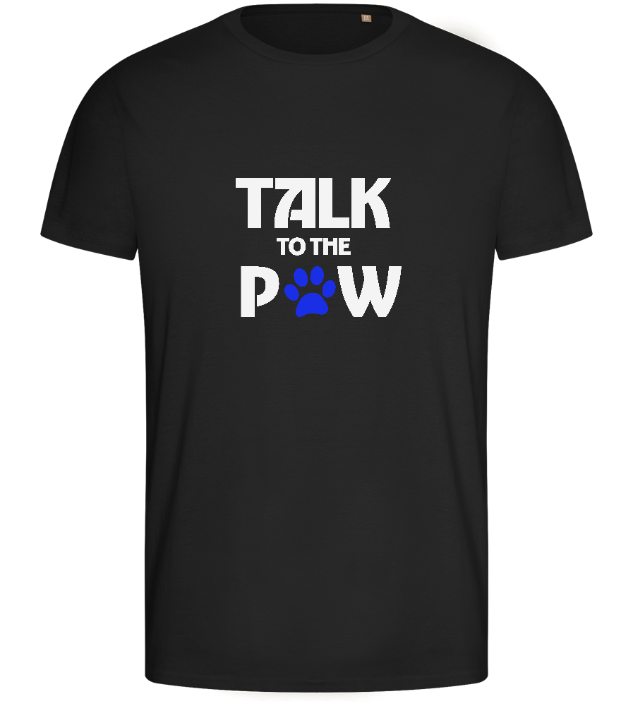 Talk to the Paw Design - Basic men's fitted t-shirt_DEEP BLACK_front