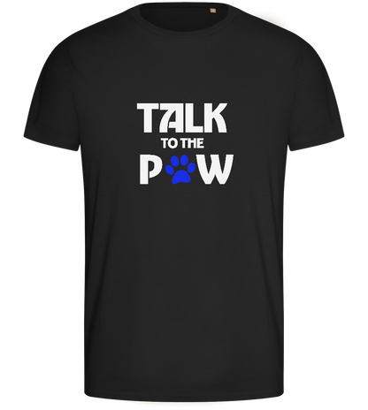 Talk to the Paw Design - Basic men's fitted t-shirt_DEEP BLACK_front