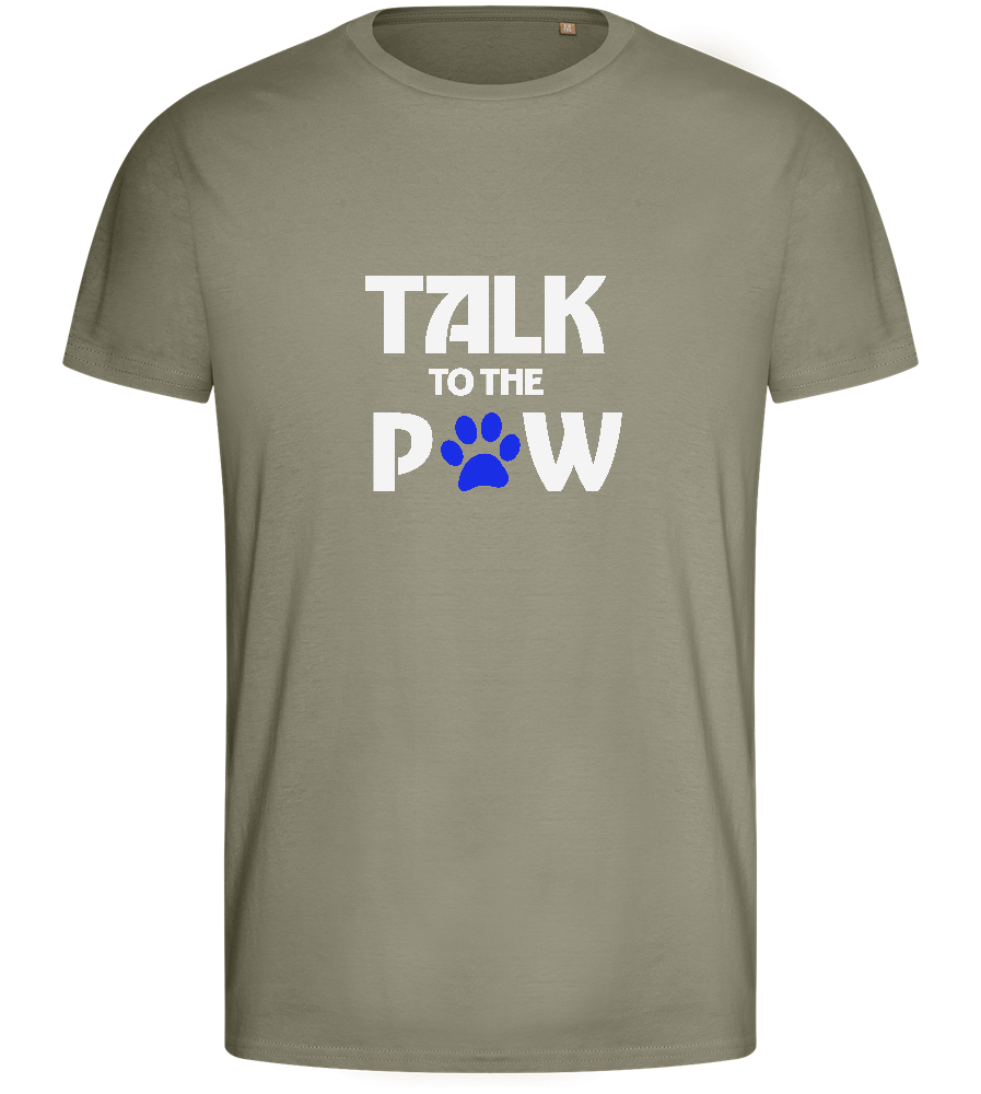 Talk to the Paw Design - Basic men's fitted t-shirt_KHAKI_front