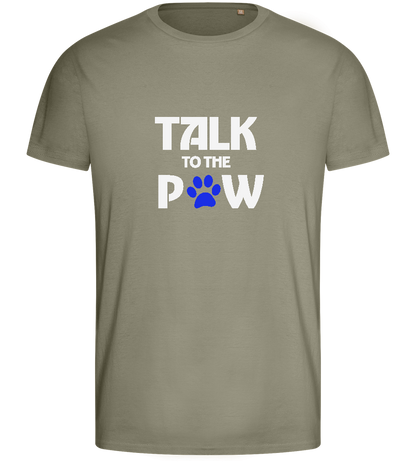 Talk to the Paw Design - Basic men's fitted t-shirt_KHAKI_front