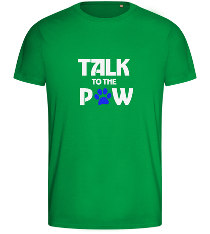 Talk to the Paw Design - Basic men's fitted t-shirt_MEADOW GREEN_front