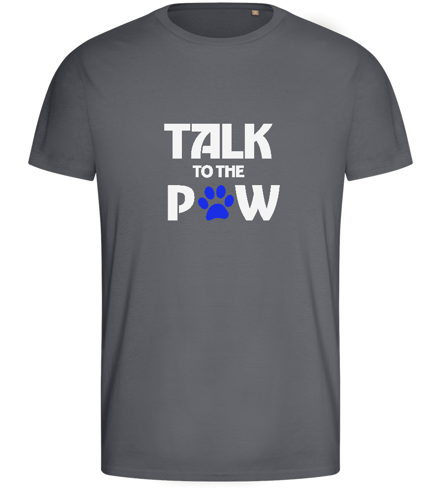 Talk to the Paw Design - Basic men's fitted t-shirt_MOUSE GREY_front