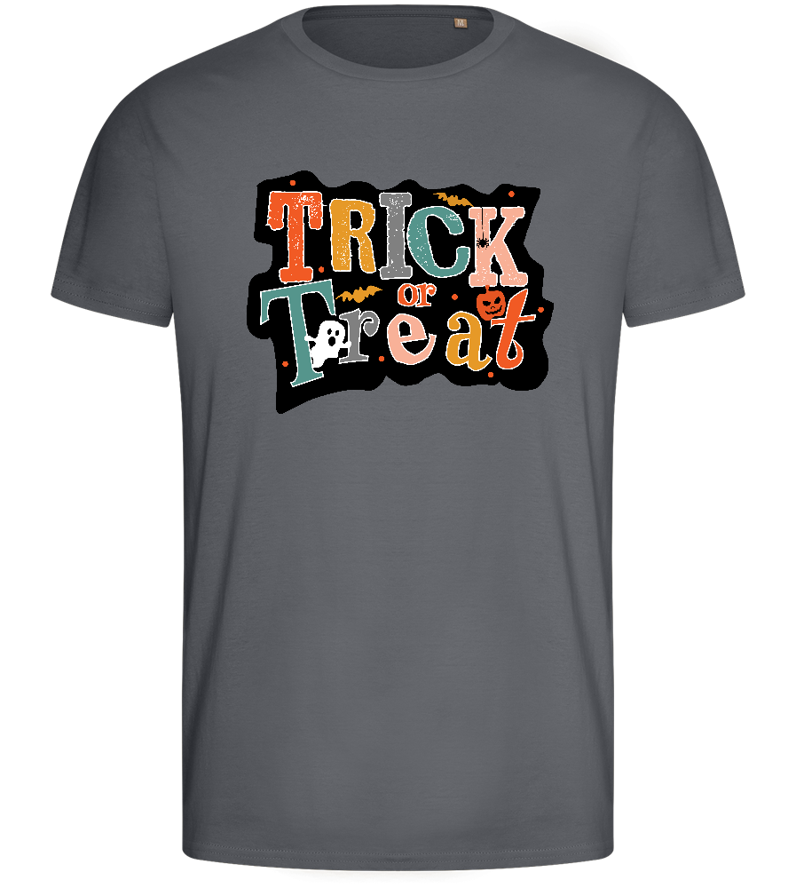 Spooky Trick or Treat Design - Basic men's fitted t-shirt_MOUSE GREY_front