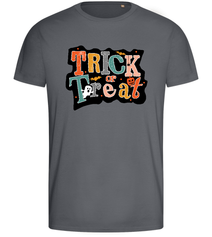 Spooky Trick or Treat Design - Basic men's fitted t-shirt_MOUSE GREY_front