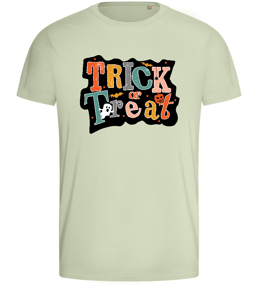 Spooky Trick or Treat Design - Basic men's fitted t-shirt_SILESTONE_front