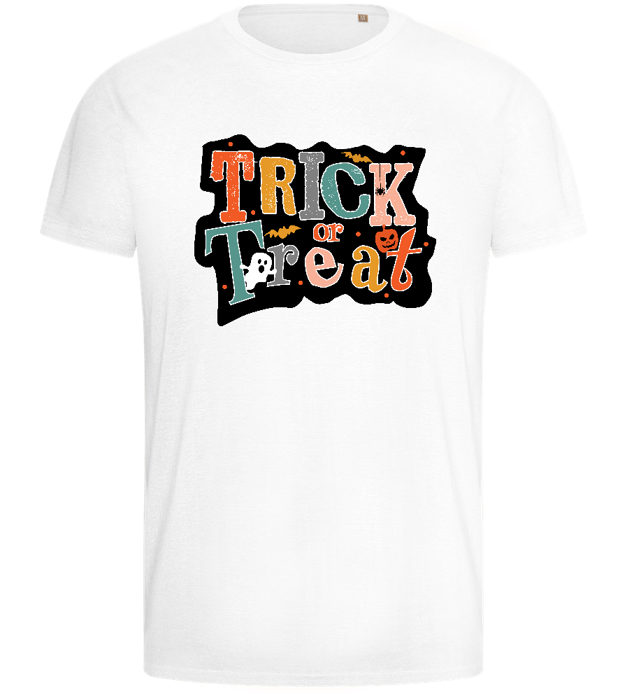 Spooky Trick or Treat Design - Basic men's fitted t-shirt_WHITE_front