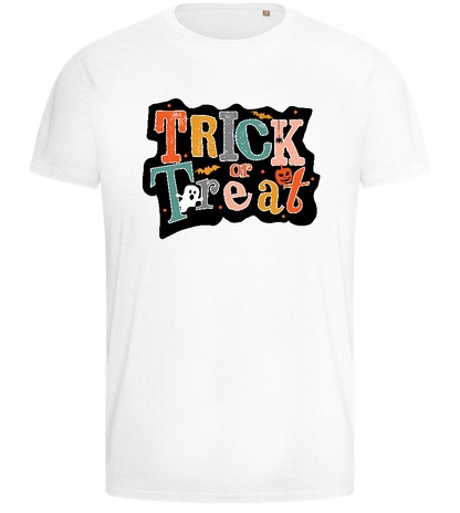 Spooky Trick or Treat Design - Basic men's fitted t-shirt_WHITE_front