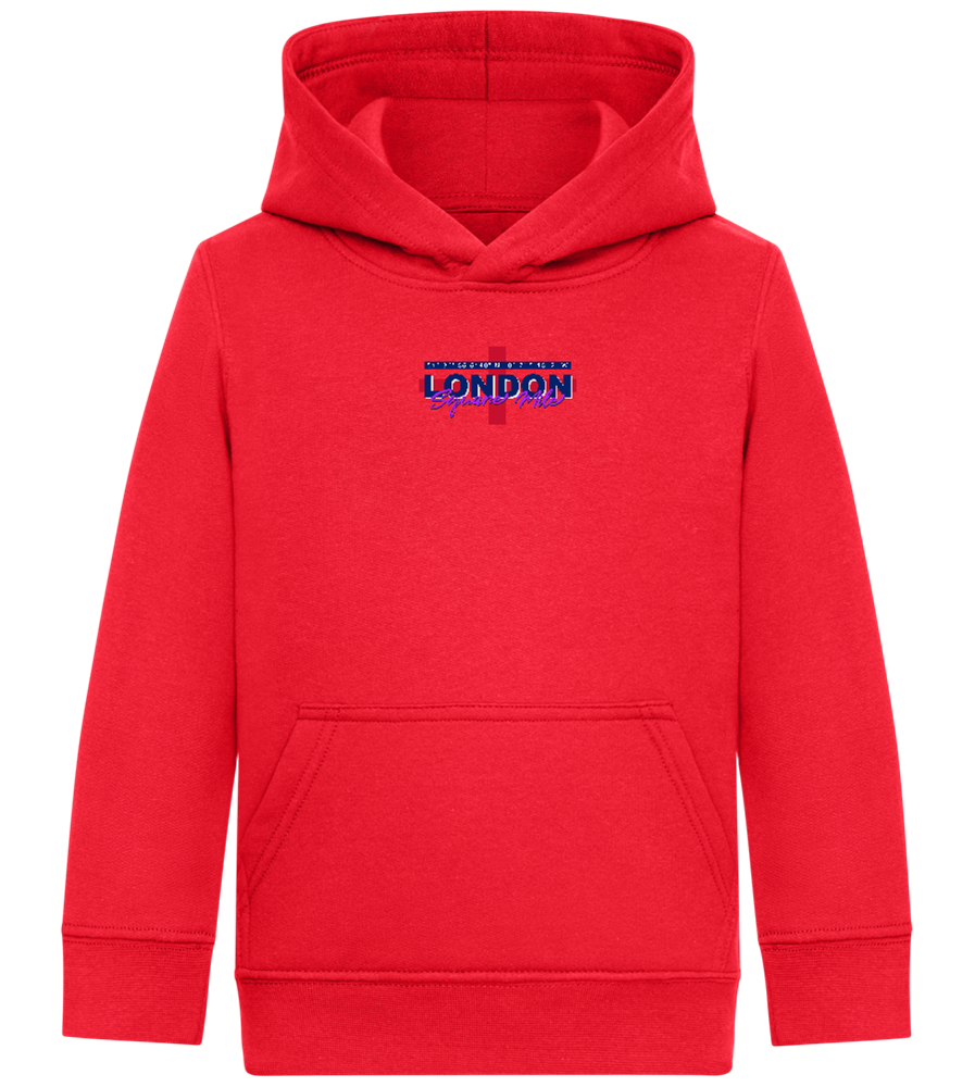 Square Mile Design - Comfort Kids Hoodie_BRIGHT RED_front