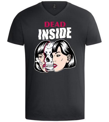 Dead Inside Design - Basic men's v-neck t-shirt_DARK GRAY_front