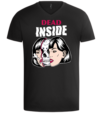 Dead Inside Design - Basic men's v-neck t-shirt_DEEP BLACK_front