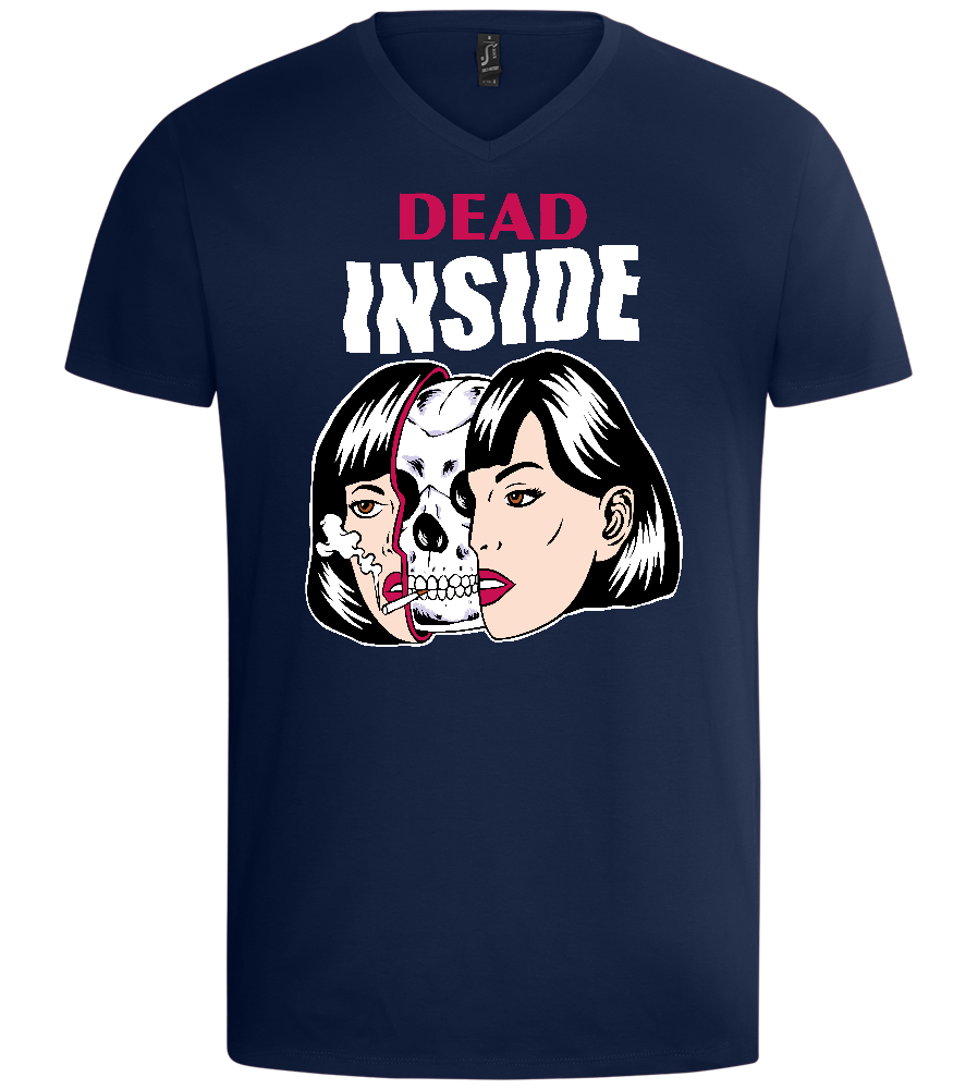 Dead Inside Design - Basic men's v-neck t-shirt_MARINE_front