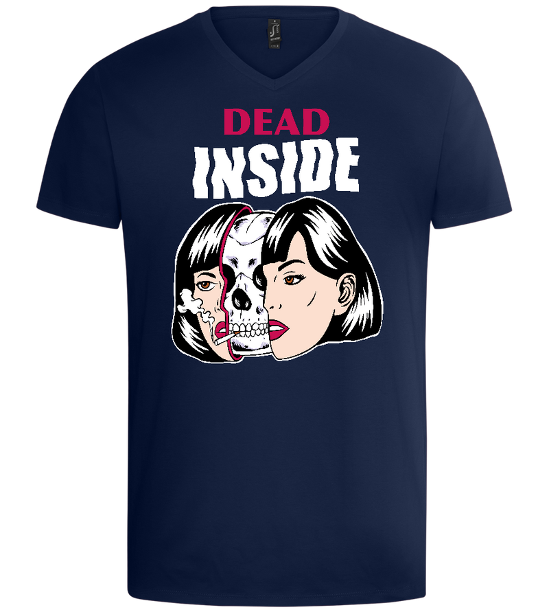 Dead Inside Design - Basic men's v-neck t-shirt_MARINE_front