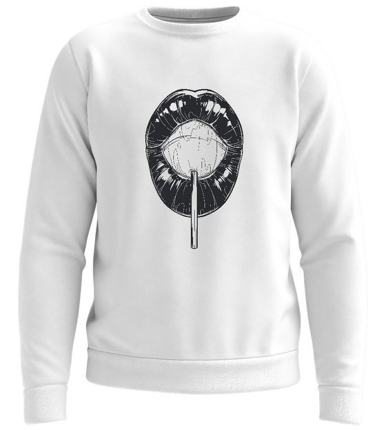 Lollipop Lips Design - Comfort unisex sweater_WHITE_front