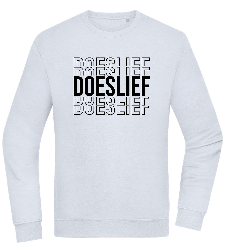 Doeslief Tekst Design - Comfort Essential Unisex Sweater_CREAMY BLUE_front