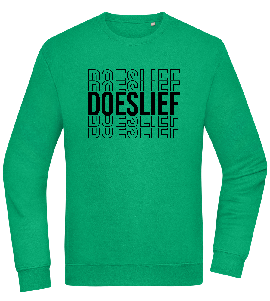 Doeslief Tekst Design - Comfort Essential Unisex Sweater_MEADOW GREEN_front