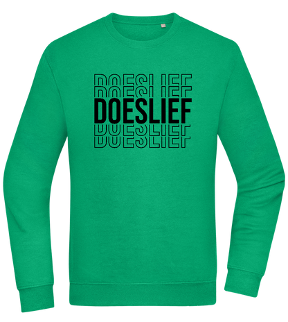 Doeslief Tekst Design - Comfort Essential Unisex Sweater_MEADOW GREEN_front