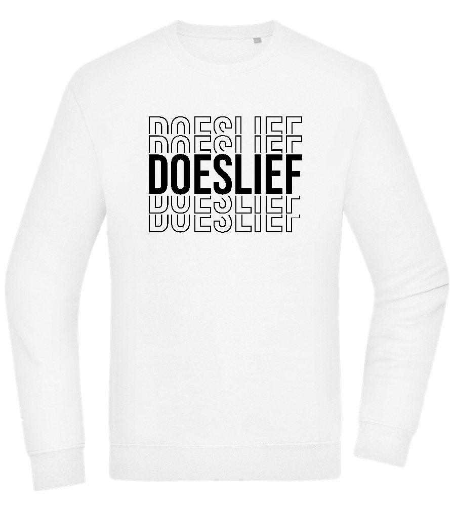 Doeslief Tekst Design - Comfort Essential Unisex Sweater_WHITE_front