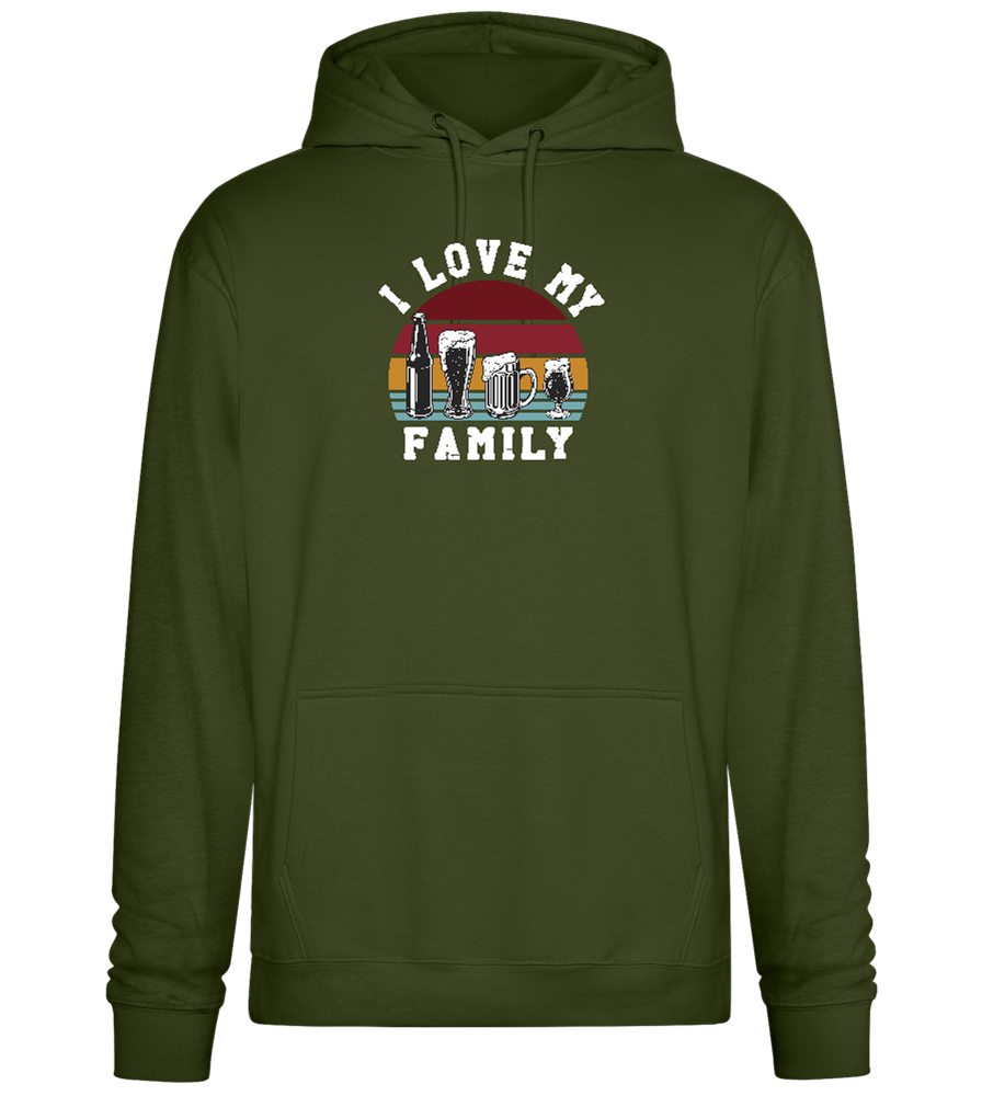 I Love My Family Design - Premium Essential Unisex Hoodie_ARMY_front