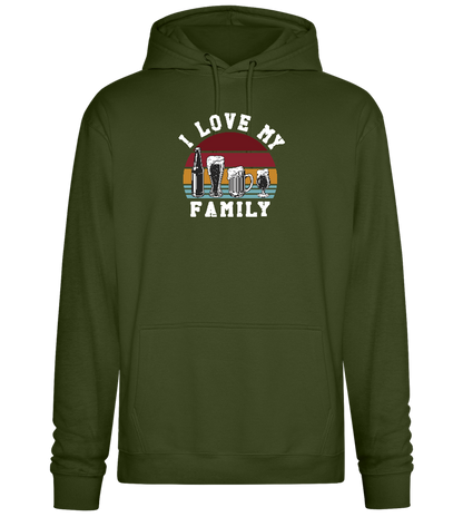 I Love My Family Design - Premium Essential Unisex Hoodie_ARMY_front