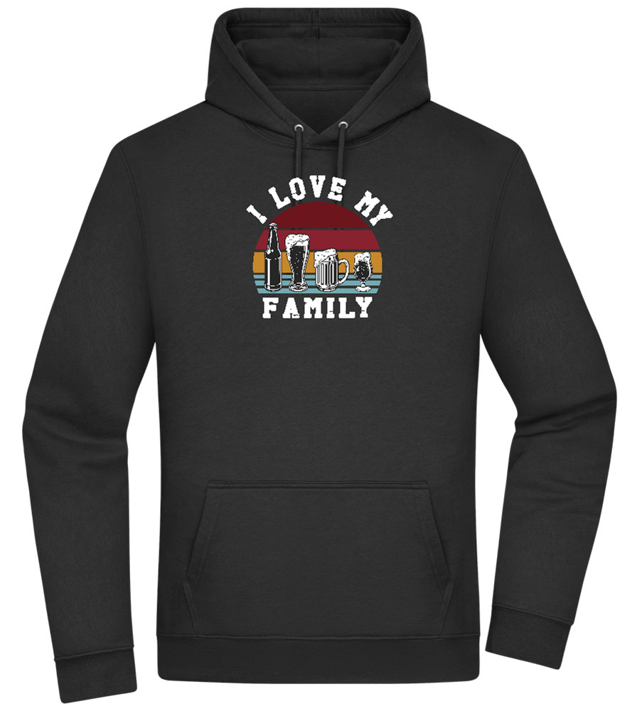 I Love My Family Design - Premium Essential Unisex Hoodie_BLACK_front