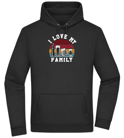 I Love My Family Design - Premium Essential Unisex Hoodie_BLACK_front