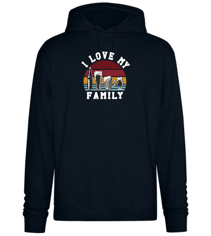 I Love My Family Design - Premium Essential Unisex Hoodie_BLACK_front