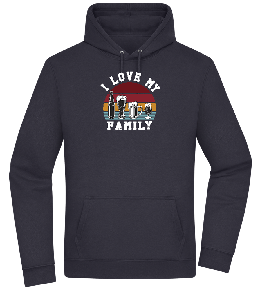 I Love My Family Design - Premium Essential Unisex Hoodie_FRENCH NAVY_front