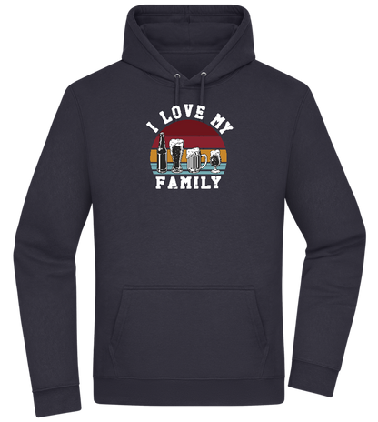 I Love My Family Design - Premium Essential Unisex Hoodie_FRENCH NAVY_front