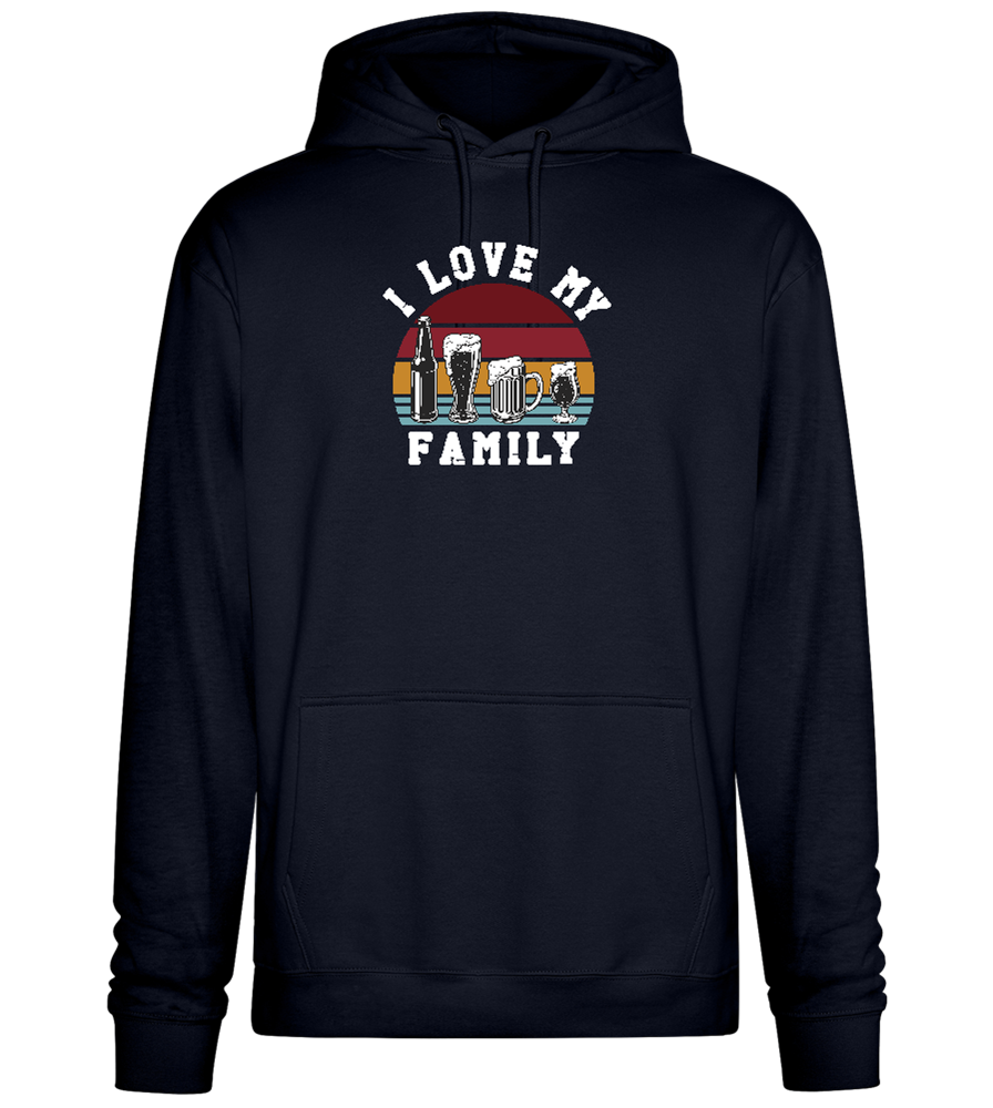 I Love My Family Design - Premium Essential Unisex Hoodie_FRENCH NAVY_front