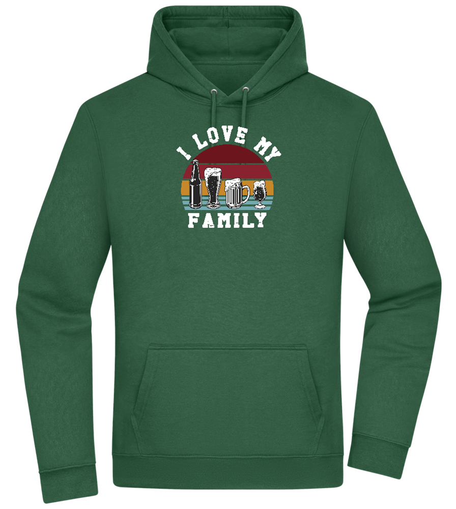 I Love My Family Design - Premium Essential Unisex Hoodie_GREEN BOTTLE_front