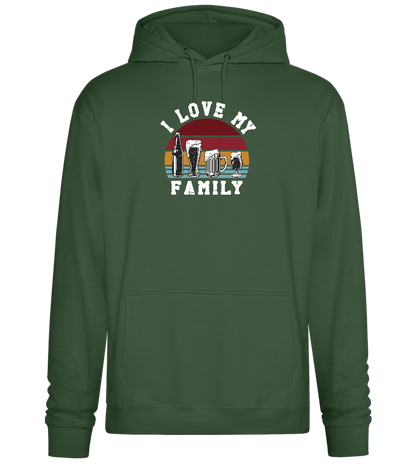 I Love My Family Design - Premium Essential Unisex Hoodie_GREEN BOTTLE_front