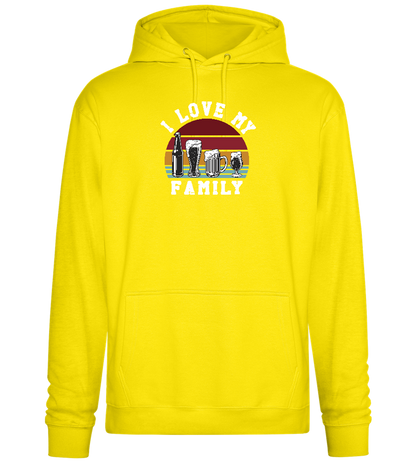 I Love My Family Design - Premium Essential Unisex Hoodie_YELLOW_front