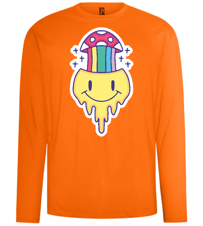 Rainbow Mushroom Smiley Design - Comfort men's long sleeve t-shirt_ORANGE_front