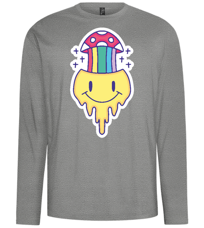 Rainbow Mushroom Smiley Design - Comfort men's long sleeve t-shirt_ORION GREY_front