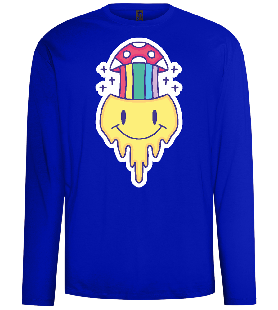 Rainbow Mushroom Smiley Design - Comfort men's long sleeve t-shirt_OVERSEAS_front